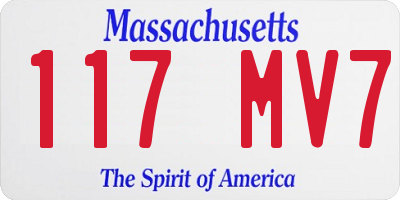 MA license plate 117MV7