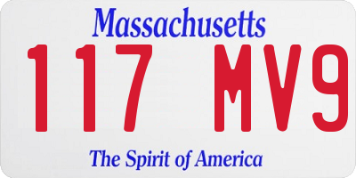MA license plate 117MV9