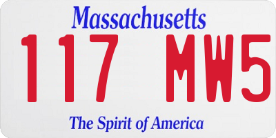 MA license plate 117MW5