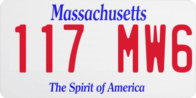 MA license plate 117MW6