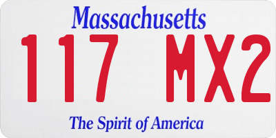 MA license plate 117MX2