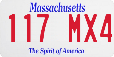 MA license plate 117MX4