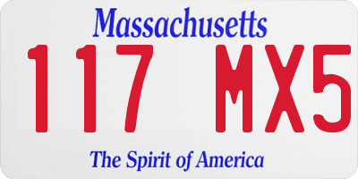 MA license plate 117MX5