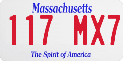 MA license plate 117MX7