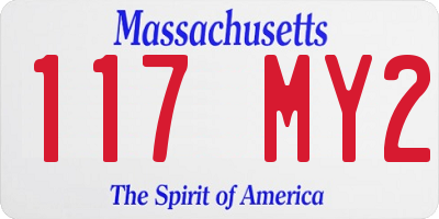 MA license plate 117MY2
