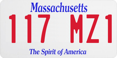 MA license plate 117MZ1