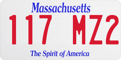 MA license plate 117MZ2