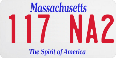 MA license plate 117NA2