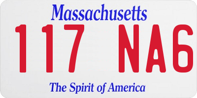 MA license plate 117NA6