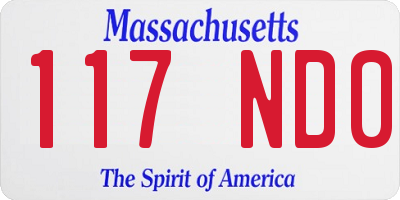 MA license plate 117ND0