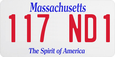 MA license plate 117ND1