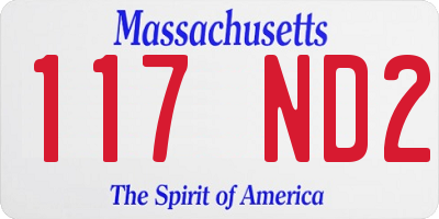 MA license plate 117ND2