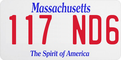 MA license plate 117ND6