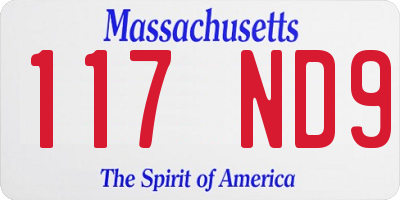 MA license plate 117ND9