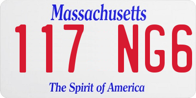 MA license plate 117NG6