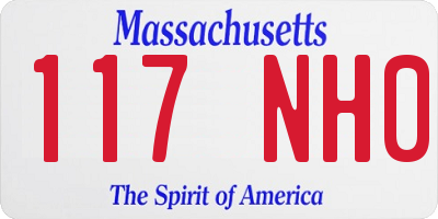 MA license plate 117NH0
