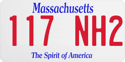 MA license plate 117NH2
