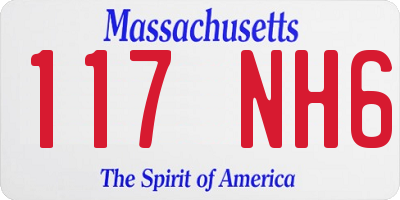 MA license plate 117NH6