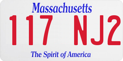 MA license plate 117NJ2