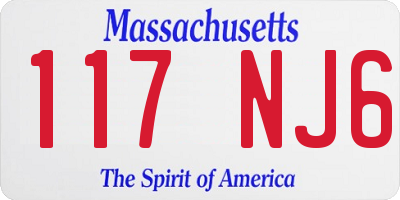 MA license plate 117NJ6