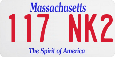 MA license plate 117NK2