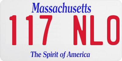 MA license plate 117NL0