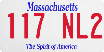 MA license plate 117NL2