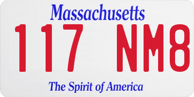 MA license plate 117NM8