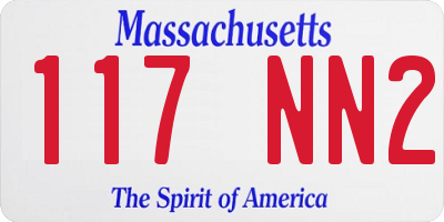 MA license plate 117NN2