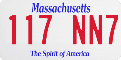 MA license plate 117NN7