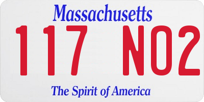 MA license plate 117NO2