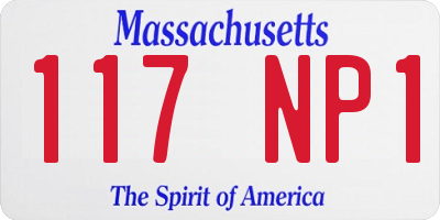 MA license plate 117NP1
