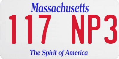 MA license plate 117NP3