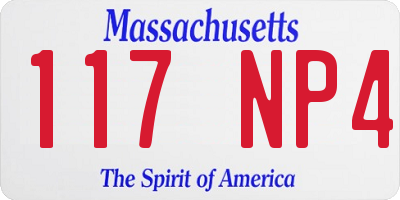 MA license plate 117NP4
