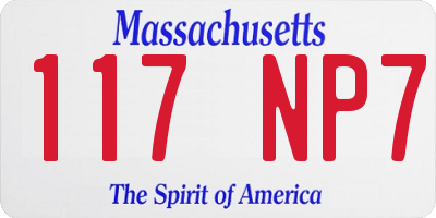 MA license plate 117NP7