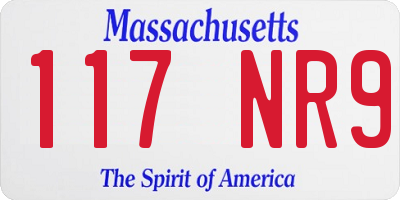 MA license plate 117NR9