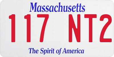 MA license plate 117NT2