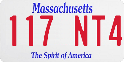MA license plate 117NT4
