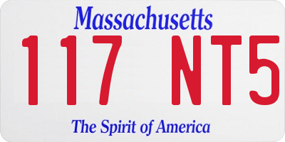 MA license plate 117NT5