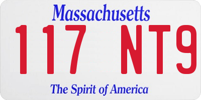 MA license plate 117NT9
