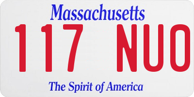 MA license plate 117NU0