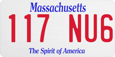 MA license plate 117NU6