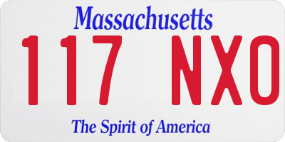MA license plate 117NX0