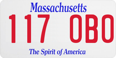 MA license plate 117OB0