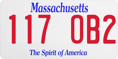 MA license plate 117OB2