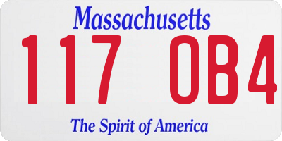 MA license plate 117OB4
