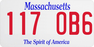 MA license plate 117OB6