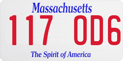 MA license plate 117OD6
