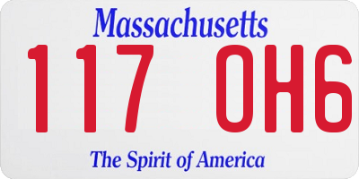 MA license plate 117OH6