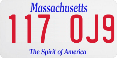 MA license plate 117OJ9